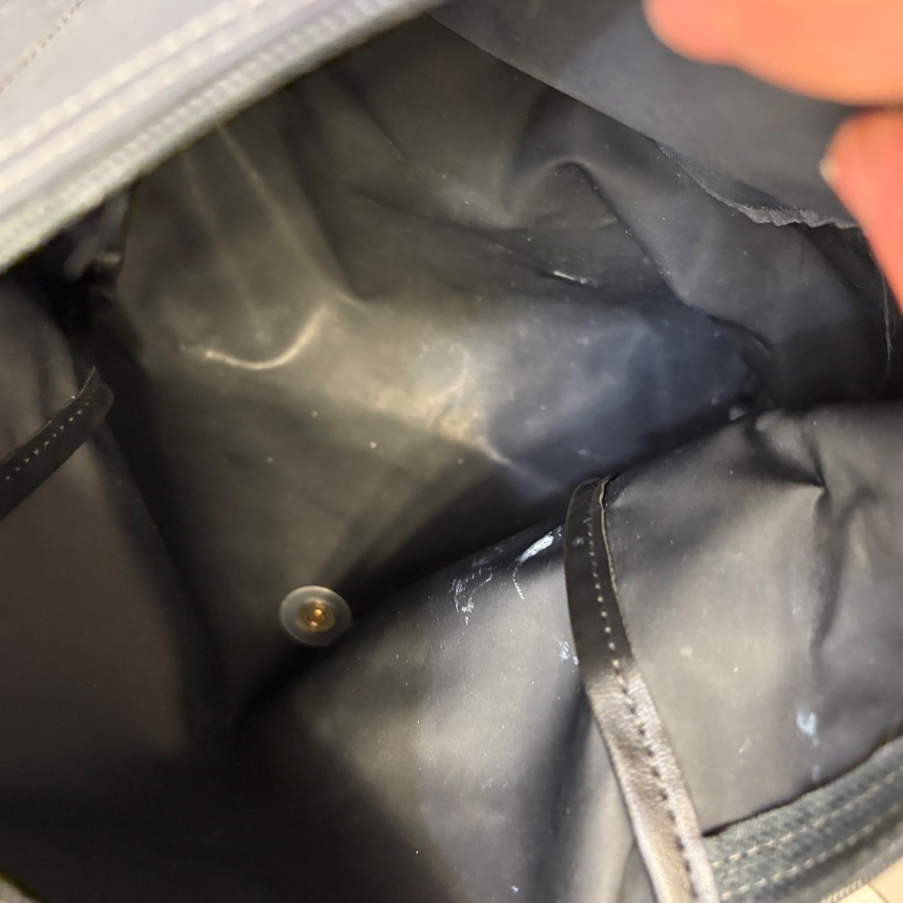 Longchamp le pliage gray and brown backpack - Picture 9 of 10